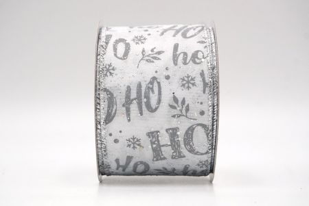 Cinta de Alambre Festiva HO HO HO Diseño Blanco-Plata_KF9024G-1