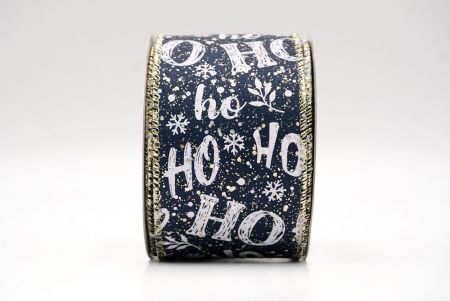 Cinta de Alambre Festiva HO HO HO Diseño Azul Denim-Oro_KF9024GV-4