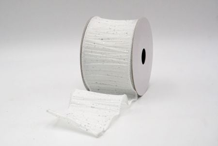 White_Glitter Crinkle Wired Ribbon_KF9040GC-1-1