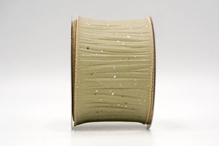 Khaki_Glitter Crinkle Wired Ribbon_KF9040GC-13-56