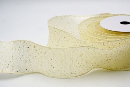 Cream_Glitter Crinkle Wired Ribbon_KF9040GC-2-2