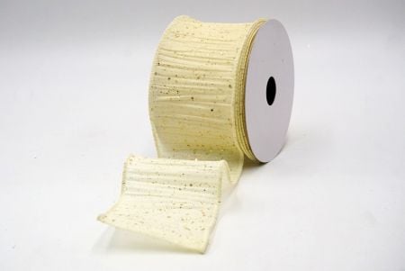 Cream_Glitter Crinkle Wired Ribbon_KF9040GC-2-2