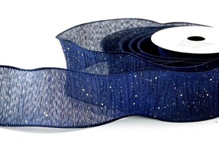 Navy Blue_Glitter Crinkle Wired Ribbon_KF9040GC-4-4