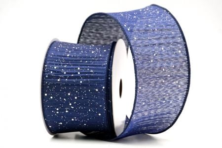 Navy Blue_Glitter Crinkle Wired Ribbon_KF9040GC-4S-4