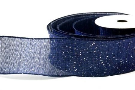 Navy Blue_Glitter Crinkle Wired Ribbon_KF9040GC-4S-4