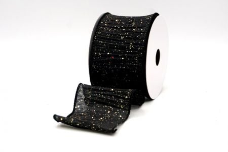 Black_Glitter Crinkle Wired Ribbon_KF9040GC-53G-53