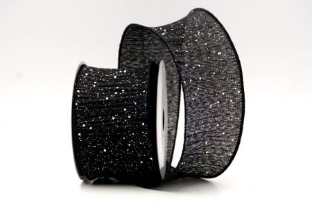 Black_Glitter Crinkle Wired Ribbon_KF9040GC-53S-53