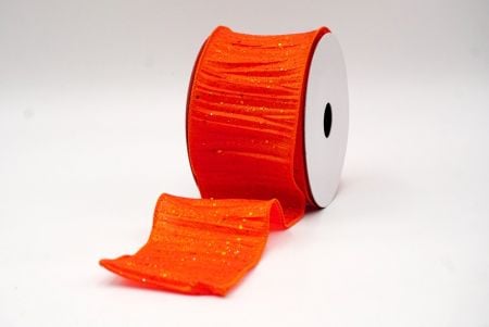 Orange_Glitter Crinkle Wired Ribbon_KF9040GC-54-54