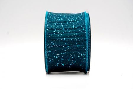 Teal Blue_Glitter Crinkle Wired Ribbon_KF9040GC-55-55