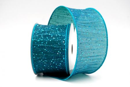 Teal Blue_Glitter Crinkle Wired Ribbon_KF9040GC-55-55