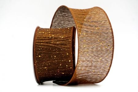 Brown_Glitter Crinkle Wired Ribbon_KF9040GC-58-139