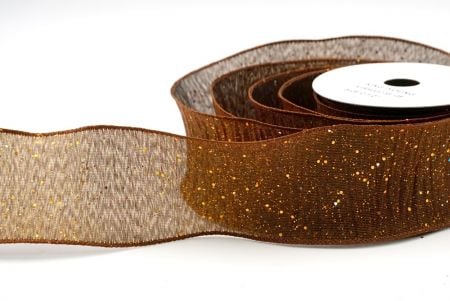 Brown_Glitter Crinkle Wired Ribbon_KF9040GC-58-139