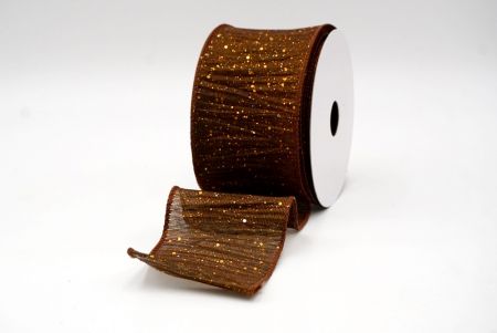 Brown_Glitter Crinkle Wired Ribbon_KF9040GC-58-139