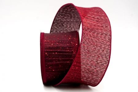 Burgundy_Glitter Crinkle Wired Ribbon_KF9040GC-8-8