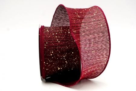 Burgundy_Glitter Crinkle Wired Ribbon_KF9040GC-8G-8