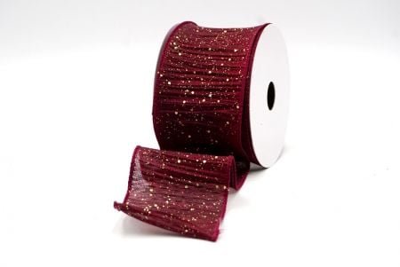 Burgundy_Glitter Crinkle Wired Ribbon_KF9040GC-8G-8