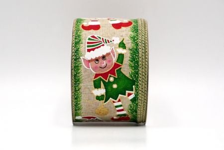 Khaki_Christmas Elf Wired Ribbon_KF9041GC-13-183