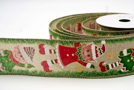 Khaki_Christmas Elf Wired Ribbon_KF9041GC-13-183