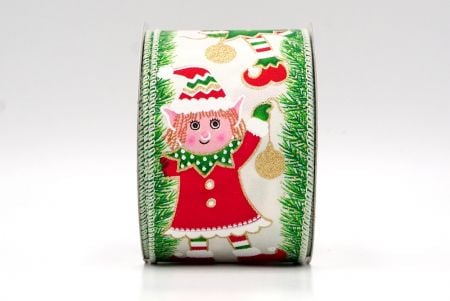 Cream_Christmas Elf Wired Ribbon_KF9042GC-2-2