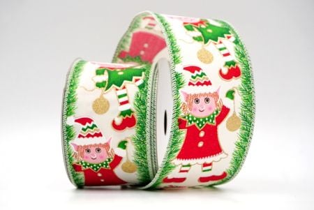 Cream_Christmas Elf Wired Ribbon_KF9042GC-2-2