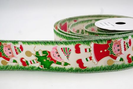 Cream_Christmas Elf Wired Ribbon_KF9042GC-2-2