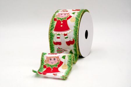 White_Christmas Elf Wired Ribbon_KF9043G-1