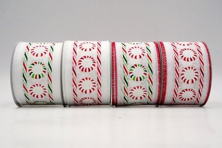 Festive Peppermint Swirl Wired Ribbon - Festive Peppermint Swirl Wired Ribbon