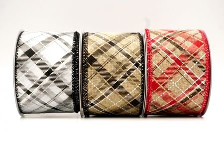 Christmas Tartan Plaid Wired Ribbon - Christmas Tartan Plaid Wired Ribbon