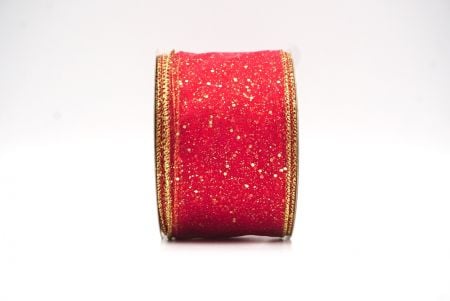 Rot - Gold Sternen-Glitzer Funkel Drahtband_KF9060G-7G