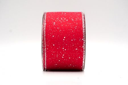 Red/Silver_Glittery Solid Color Wired Ribbon_KF9061G-7S