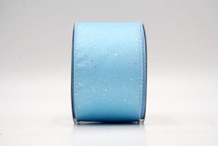 Powder Blue_Glittery Solid Color Wired Ribbon_KF9061GC-12-216