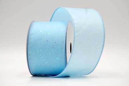 Powder Blue_Glittery Solid Color Wired Ribbon_KF9061GC-12-216