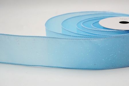 Powder Blue_Glittery Solid Color Wired Ribbon_KF9061GC-12-216