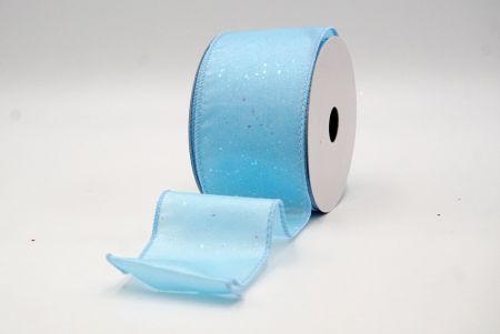 Powder Blue_Glittery Solid Color Wired Ribbon_KF9061GC-12-216