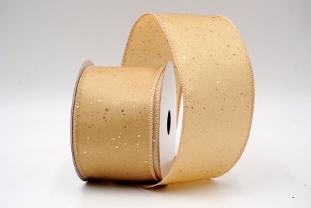 Khaki_Glittery Solid Color Wired Ribbon_KF9061GC-13-166