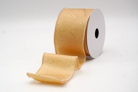 Khaki_Glittery Solid Color Wired Ribbon_KF9061GC-13-166