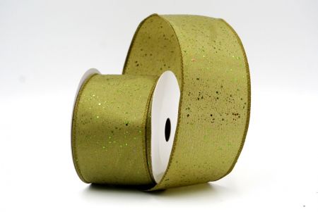 Light Green_Glittery Solid Color Wired Ribbon_KF9061GC-15-185