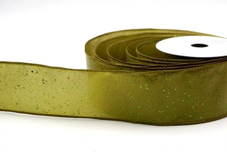 Light Green_Glittery Solid Color Wired Ribbon_KF9061GC-15-185