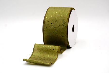 Light Green_Glittery Solid Color Wired Ribbon_KF9061GC-15-185