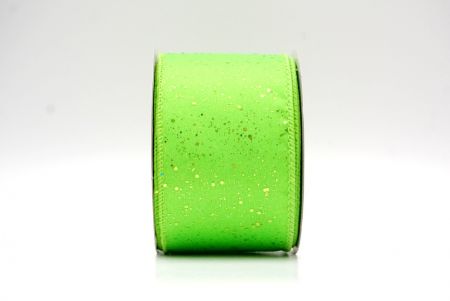 Bright Green_Glittery Solid Color Wired Ribbon_KF9061GC-15G-190