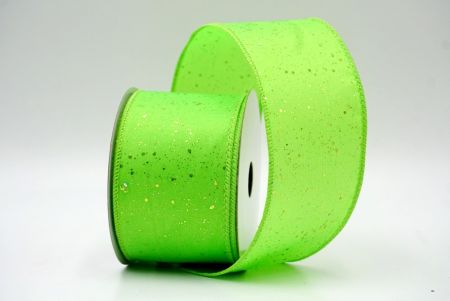 Bright Green_Glittery Solid Color Wired Ribbon_KF9061GC-15G-190