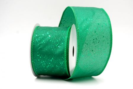 Green_Glittery Solid Color Wired Ribbon_KF9061GC-16-49