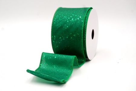 Green_Glittery Solid Color Wired Ribbon_KF9061GC-16-49