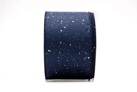 Navy Blue_Glittery Solid Color Wired Ribbon_KF9061GC-4-4