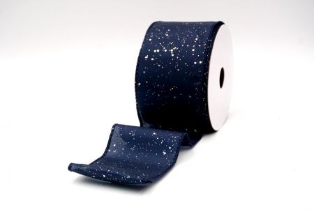 Navy Blue_Glittery Solid Color Wired Ribbon_KF9061GC-4-4