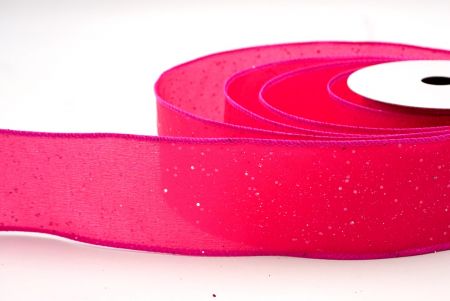 Magenta_Glittery Solid Color Wired Ribbon_KF9061GC-40-40