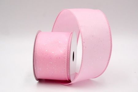 Pink_Glittery Solid Color Wired Ribbon_KF9061GC-5-5