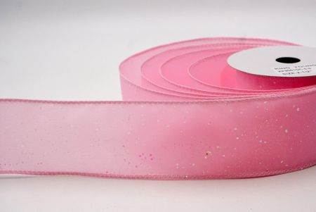 Pink_Glittery Solid Color Wired Ribbon_KF9061GC-5-5