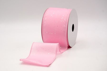 Pink_Glittery Solid Color Wired Ribbon_KF9061GC-5-5