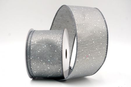 Gray_Glittery Solid Color Wired Ribbon_KF9061GC-50-123